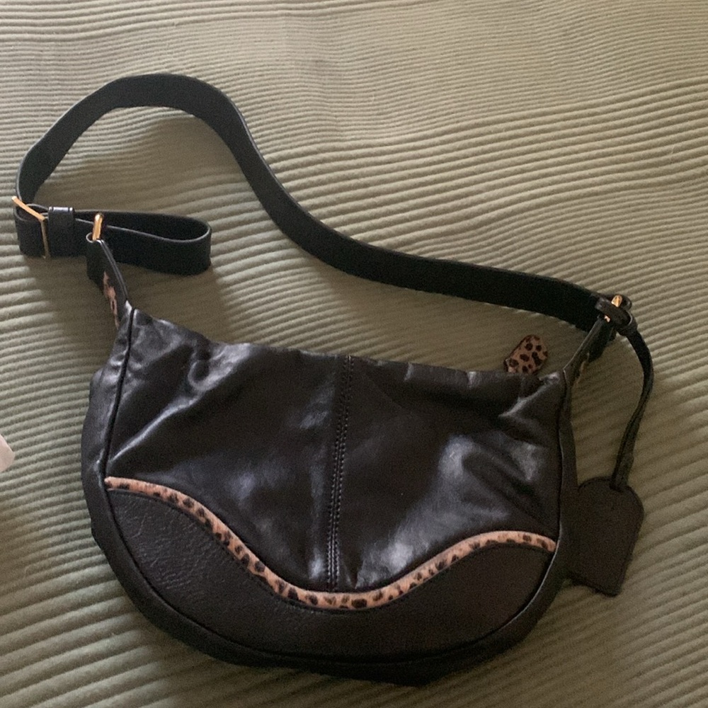 Badgley Mischka Bag Purse Leather Leopard Print Details New